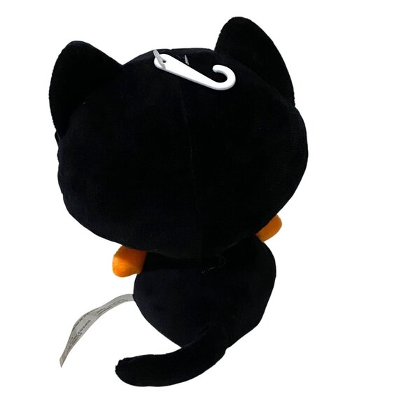 American Greetings Happy Halloween Black Cat Plush 8.5" Embroidered Smiling Face - Picture 4 of 7